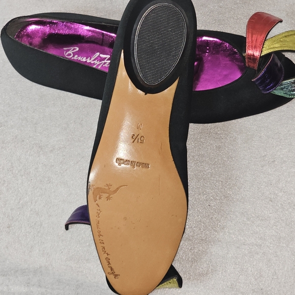 VTG Beverly Feldman Womens Colorful Ribbon Satin Flats  Sz 5.5 - Picture 6 of 9